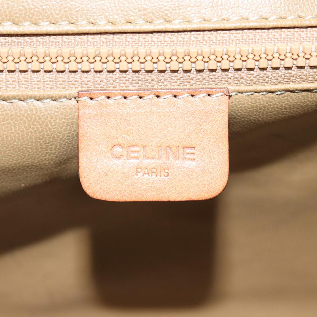Celine Macadam Canvas Shoulder Bag PVC Leather Brown Auth bs14939