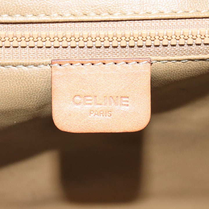 Celine Macadam Canvas Shoulder Bag PVC Leather Brown Auth bs14939