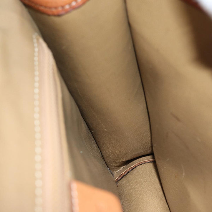 Celine Macadam Canvas Shoulder Bag PVC Leather Brown Auth bs14939