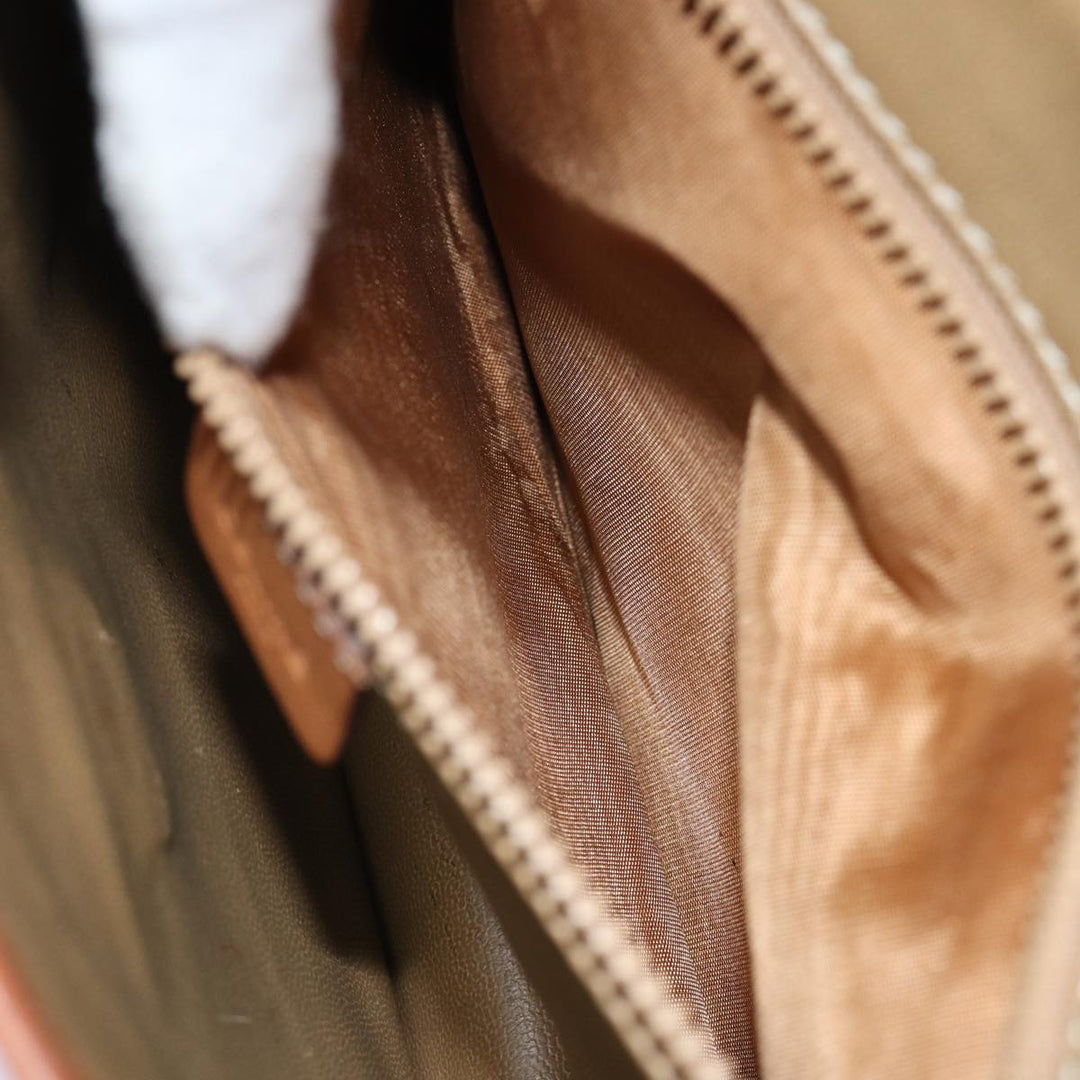 Celine Macadam Canvas Shoulder Bag PVC Leather Brown Auth bs14939