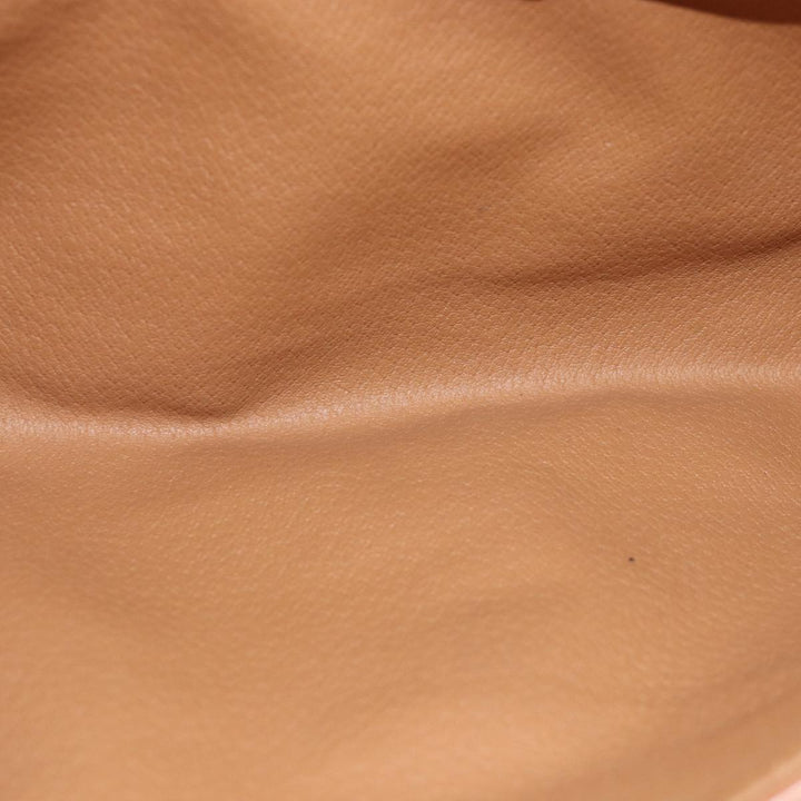 Celine Macadam Canvas Clutch Bag Beige Auth bs14940