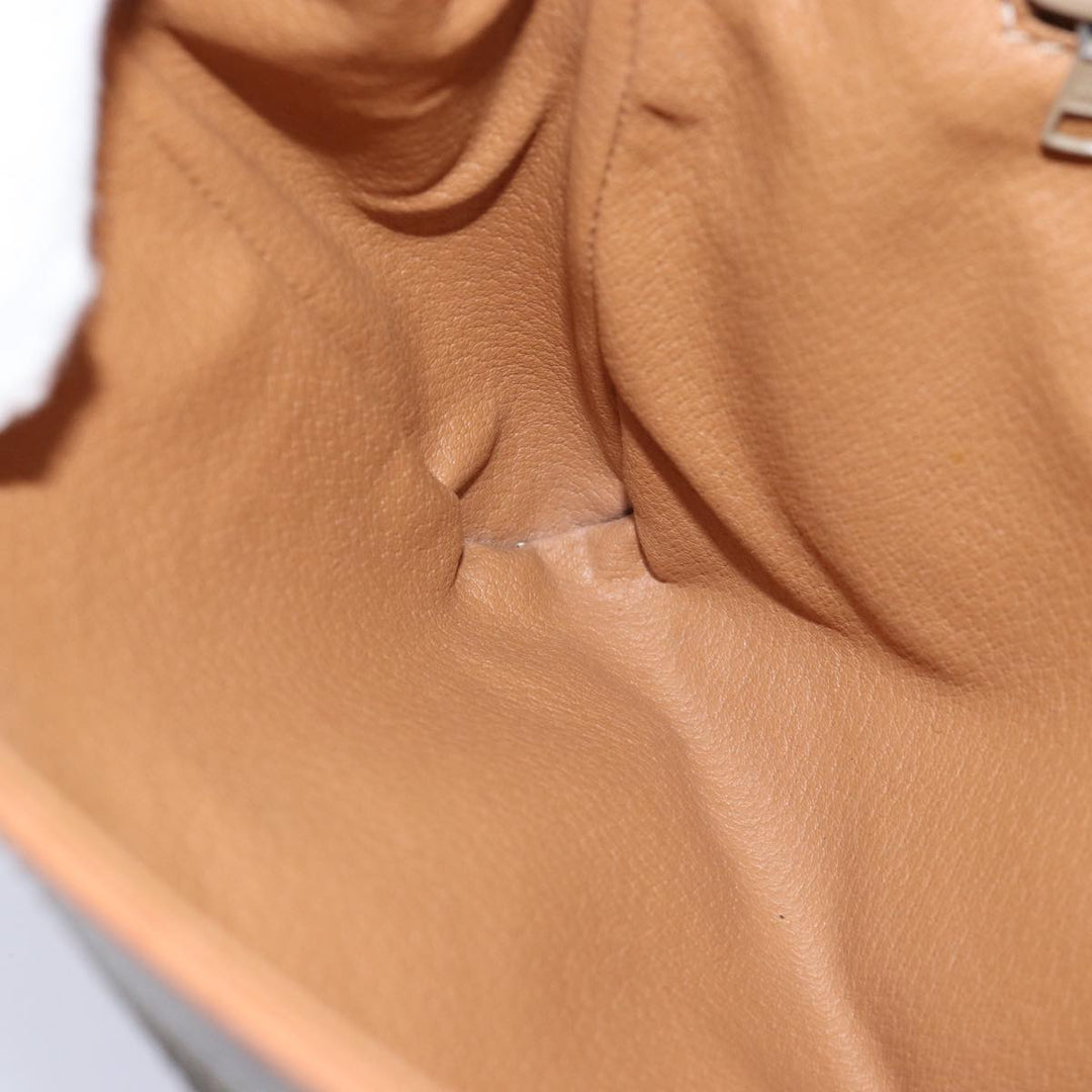 Celine Macadam Canvas Clutch Bag Beige Auth bs14940