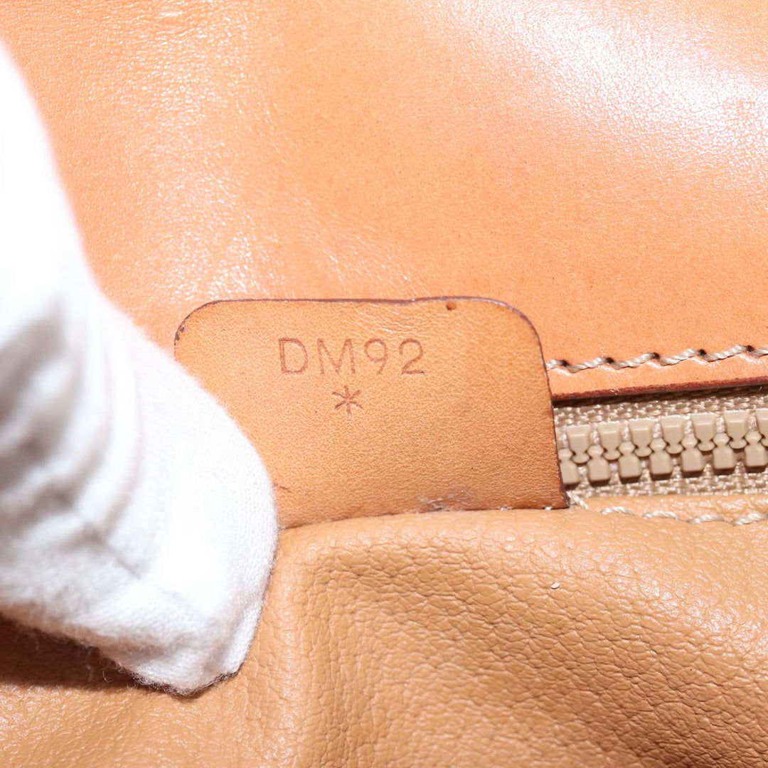 Celine Macadam Canvas Clutch Bag Beige Auth bs14940