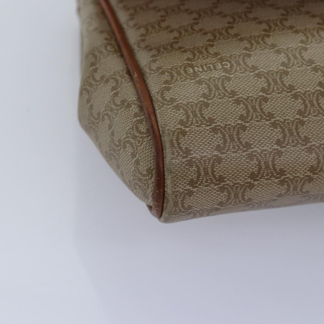Celine Macadam Canvas Clutch Bag Beige Auth bs14940
