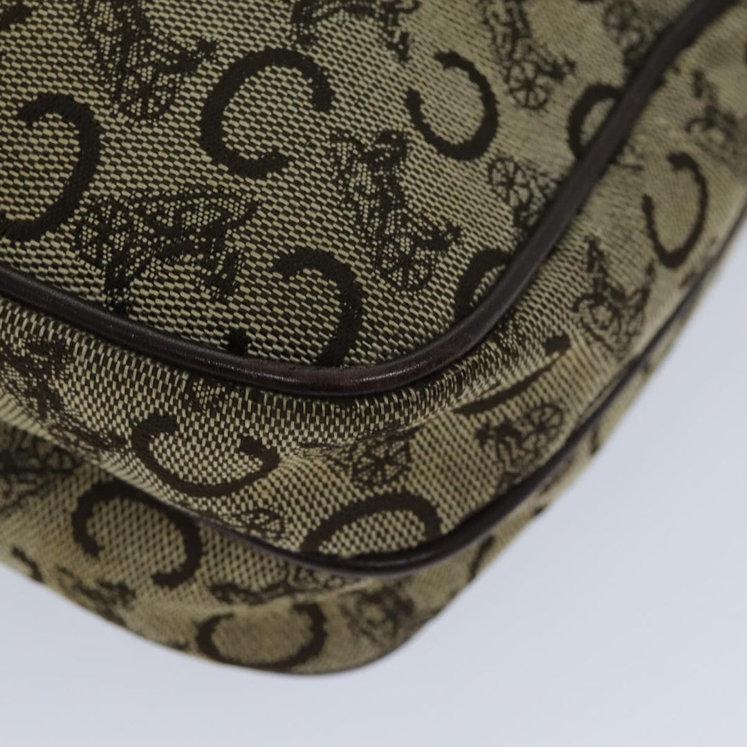 Celine C Macadam Canvas Shoulder Bag Beige Auth bs14942