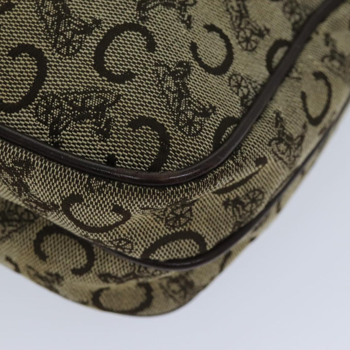 Celine C Macadam Canvas Shoulder Bag Beige Auth bs14942