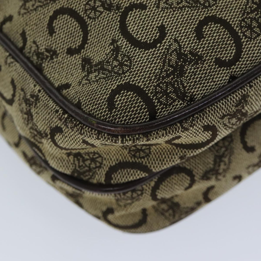 Celine C Macadam Canvas Shoulder Bag Beige Auth bs14942
