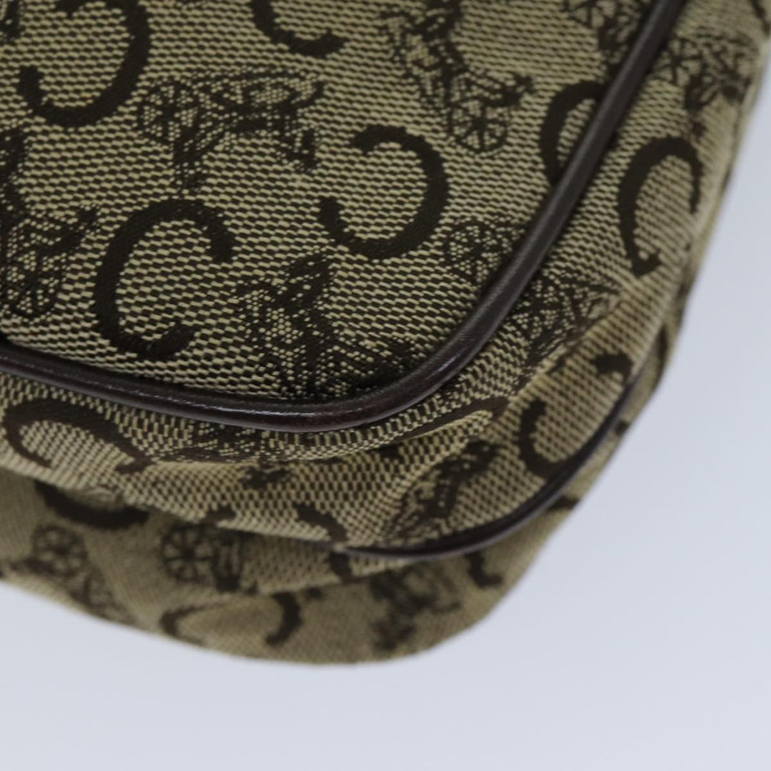 Celine C Macadam Canvas Shoulder Bag Beige Auth bs14942