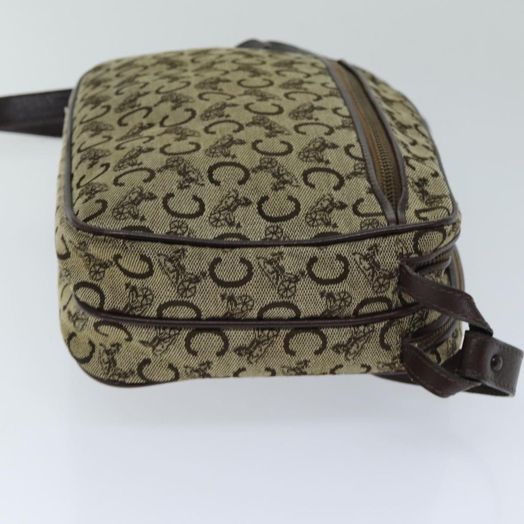 Celine C Macadam Canvas Shoulder Bag Beige Auth bs14942