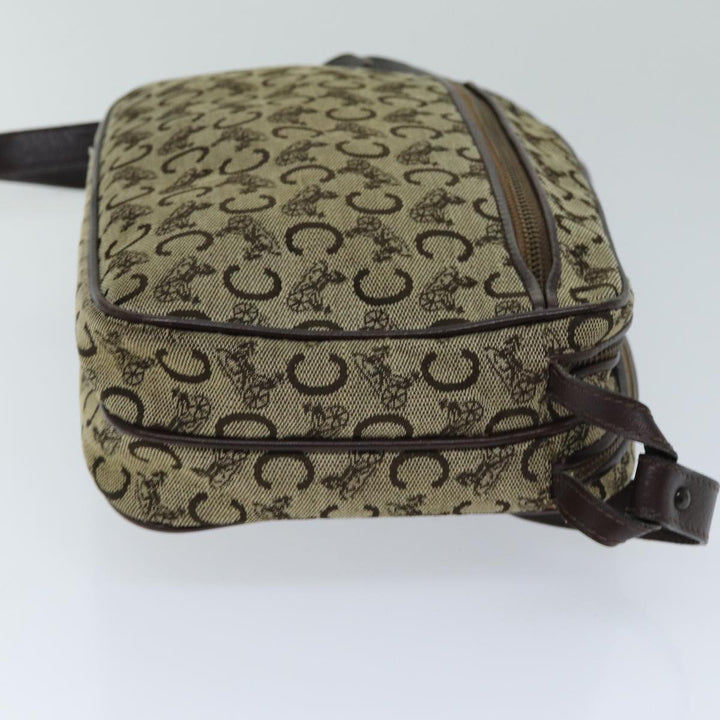 Celine C Macadam Canvas Shoulder Bag Beige Auth bs14942