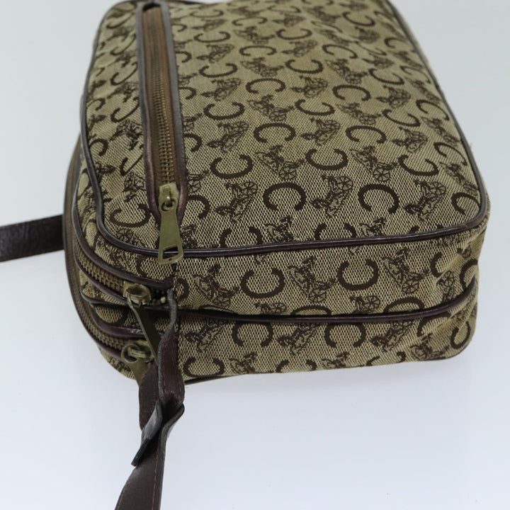 Celine C Macadam Canvas Shoulder Bag Beige Auth bs14942