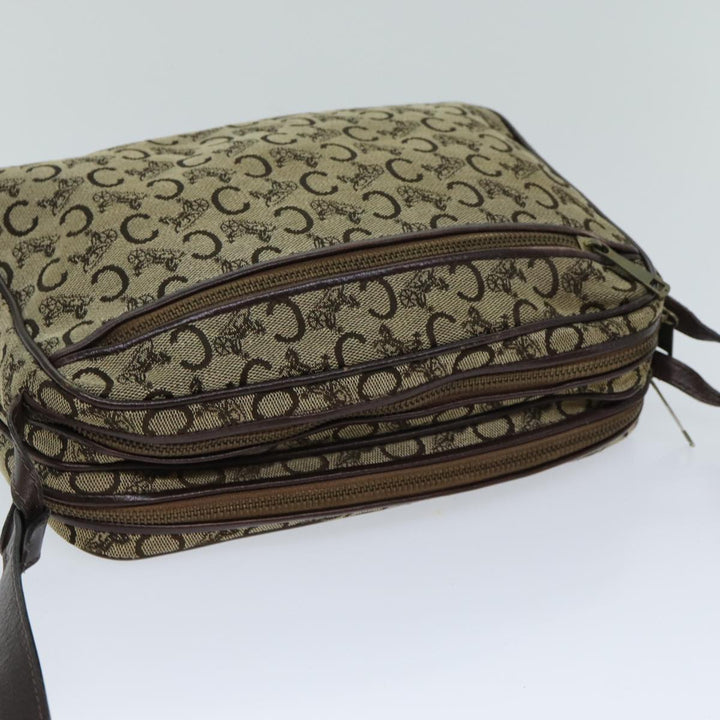 Celine C Macadam Canvas Shoulder Bag Beige Auth bs14942