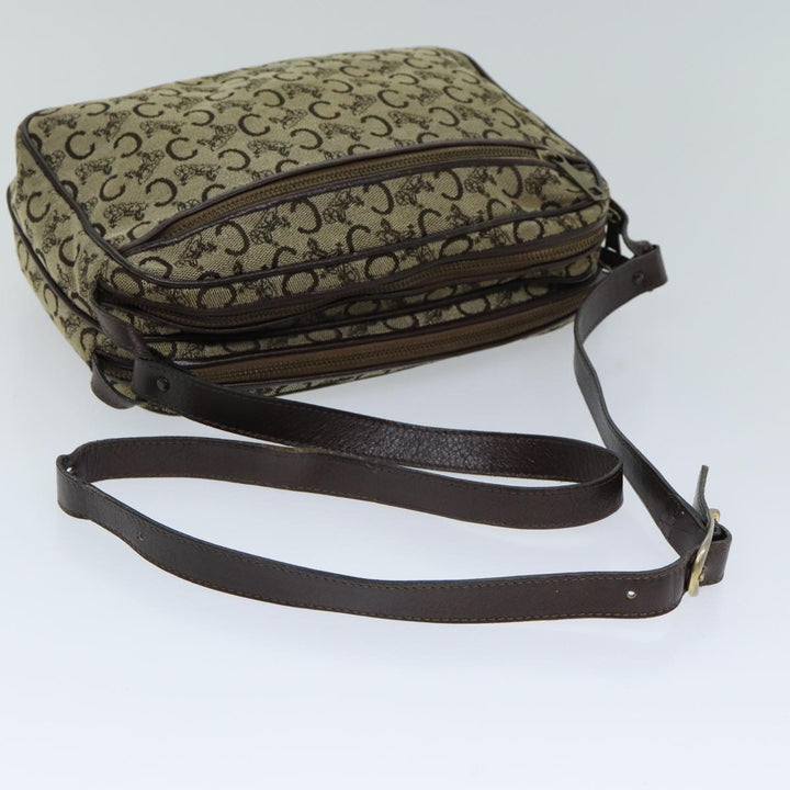 Celine C Macadam Canvas Shoulder Bag Beige Auth bs14942