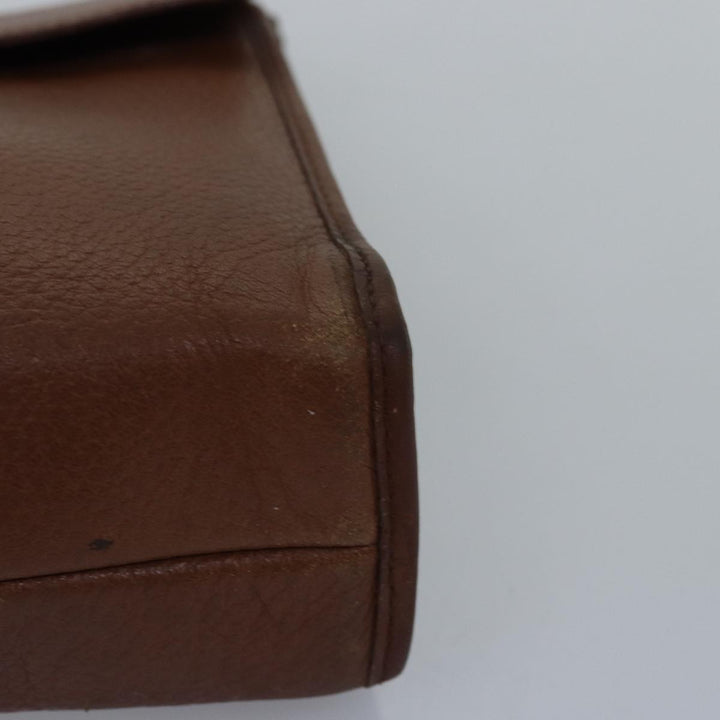 BurberrySs Clutch Bag Leather Brown Auth bs14953