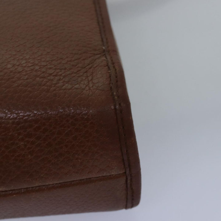 BurberrySs Clutch Bag Leather Brown Auth bs14953