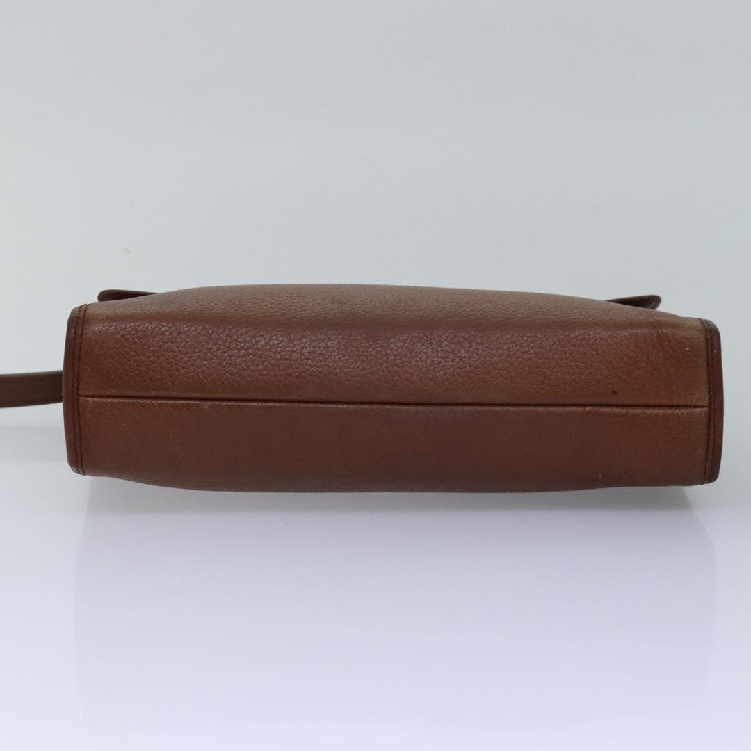 BurberrySs Clutch Bag Leather Brown Auth bs14953