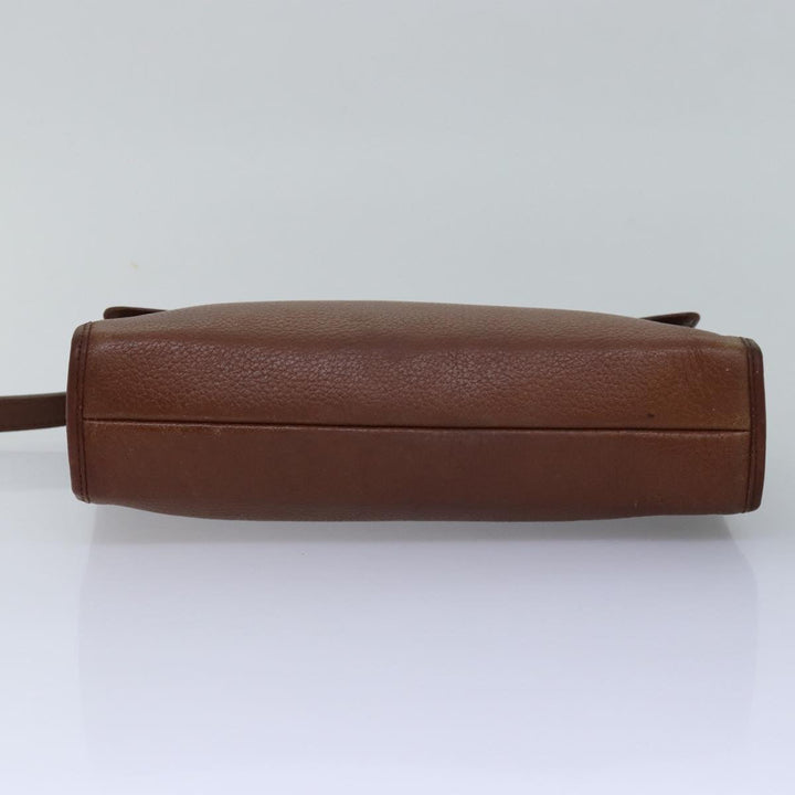 BurberrySs Clutch Bag Leather Brown Auth bs14953