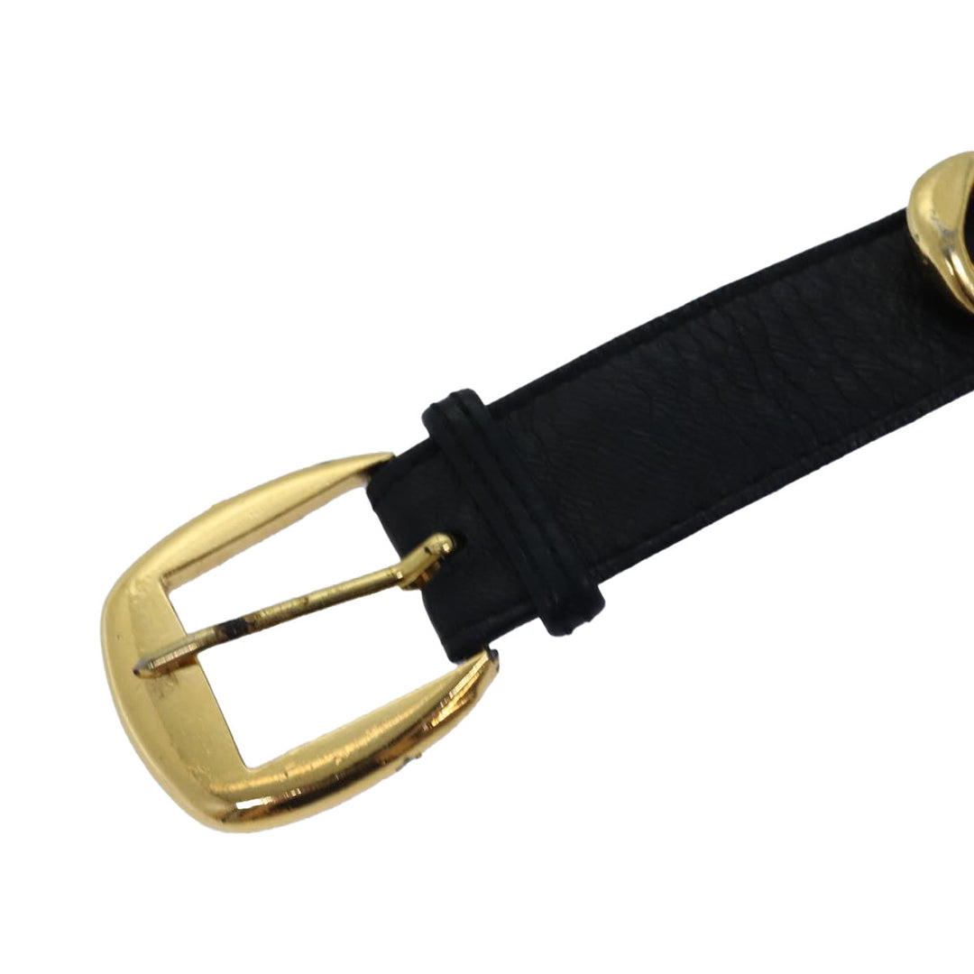 Top Quality Chanel Chain Belt metal 31.1" Gold Black CC Auth bs14988