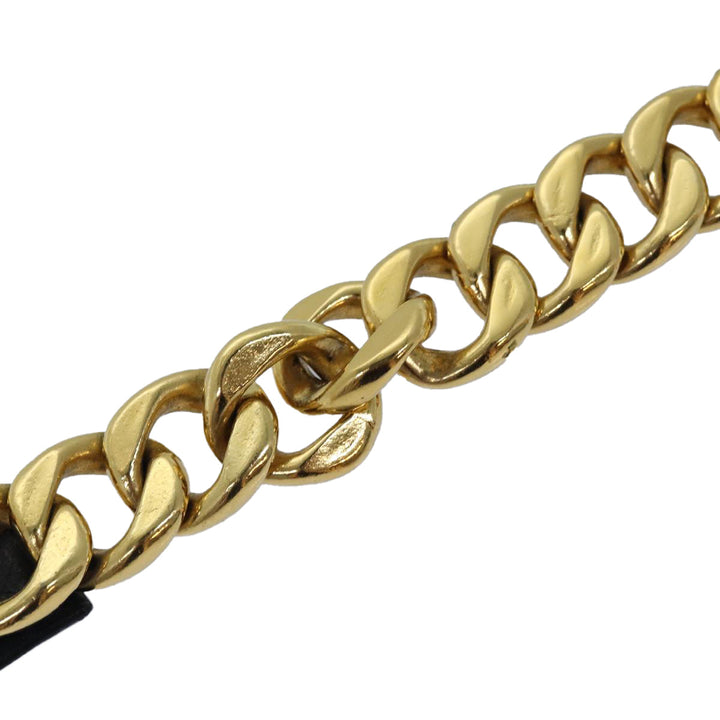 Top Quality Chanel Chain Belt metal 31.1" Gold Black CC Auth bs14988