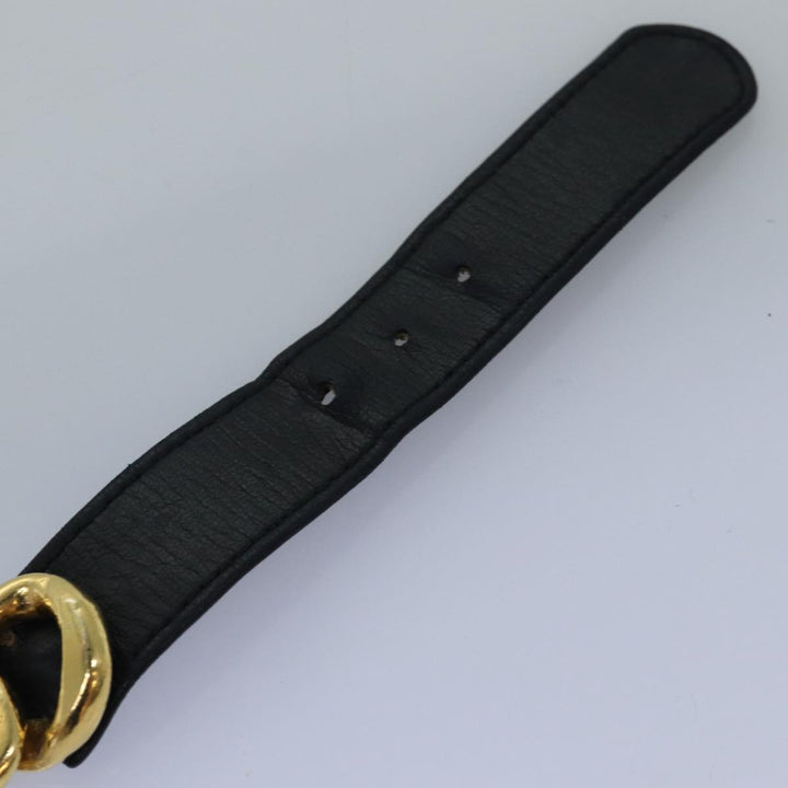 Top Quality Chanel Chain Belt metal 31.1" Gold Black CC Auth bs14988
