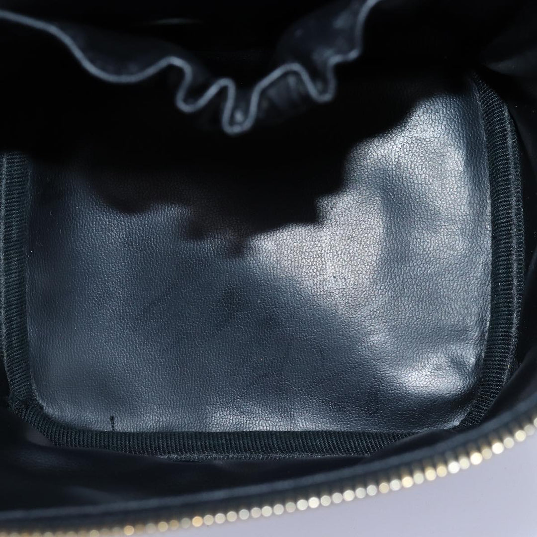Chanel Bicolole Vanity Cosmetic Pouch Leather Black CC Auth bs14989