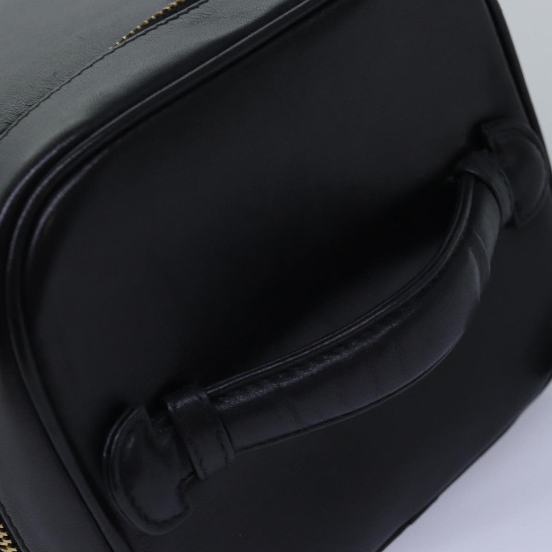 Chanel Bicolole Vanity Cosmetic Pouch Leather Black CC Auth bs14989