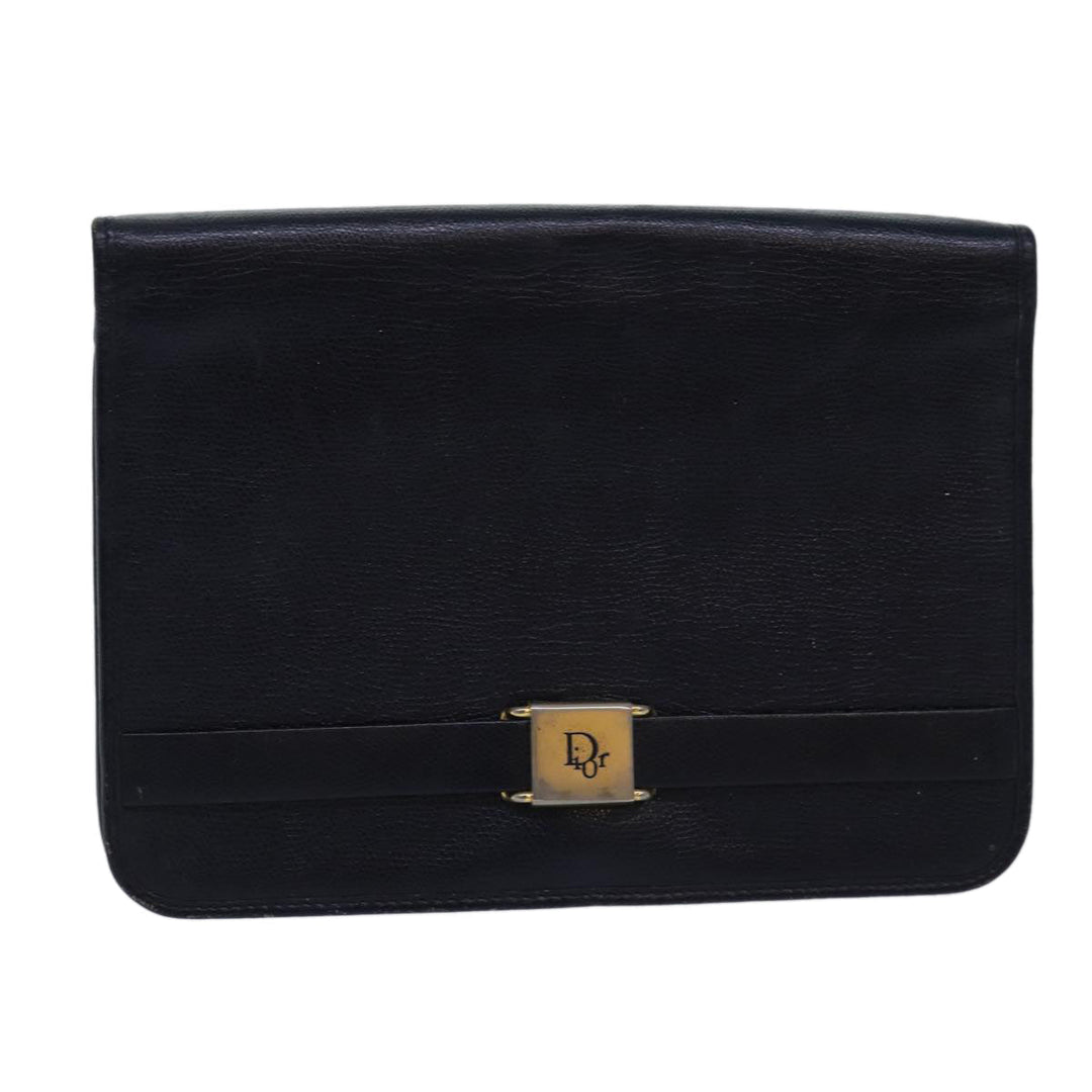 CHRISTIAN Top quality Dior Honeycomb Canvas Shoulder Bag Black Auth bs15005