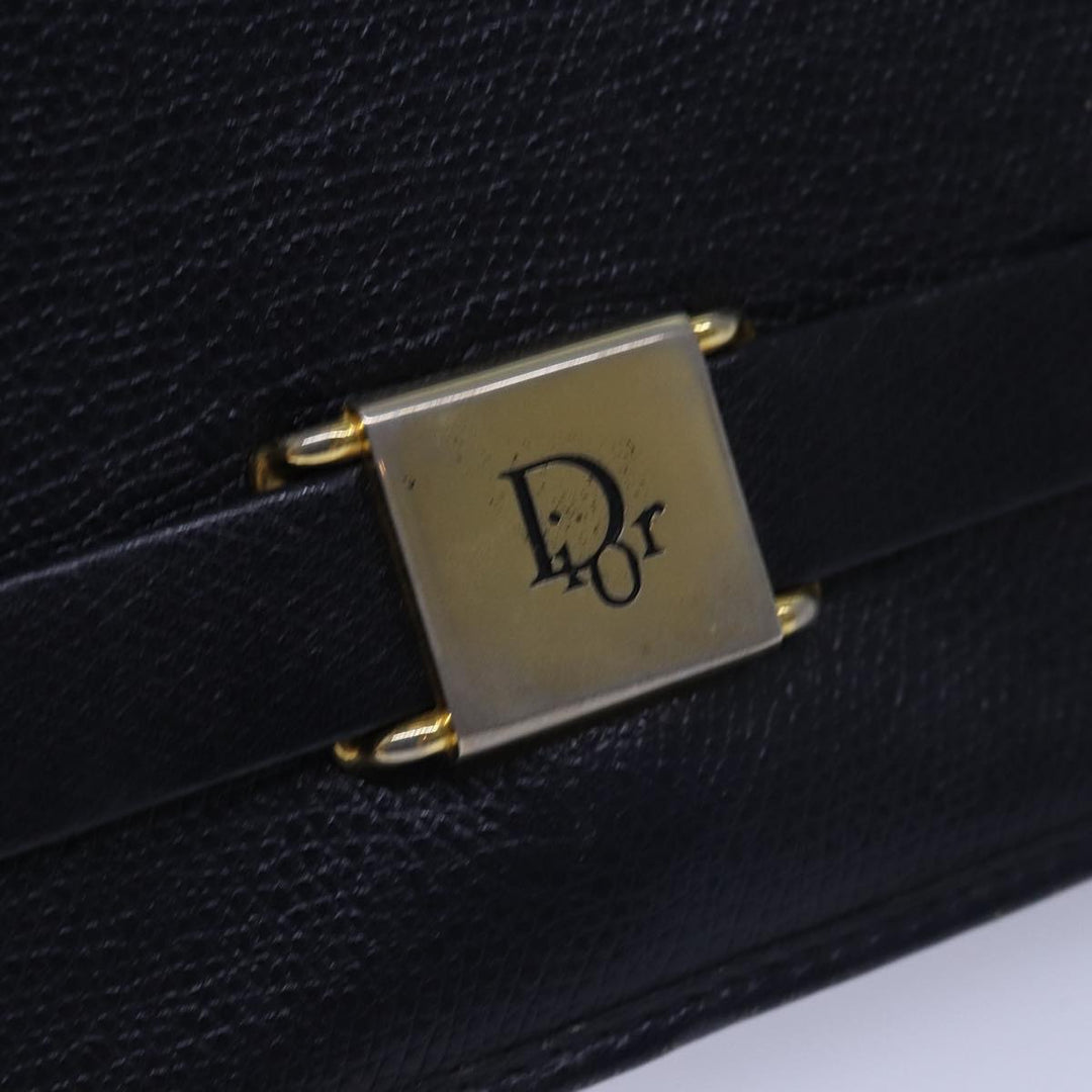 CHRISTIAN Top quality Dior Honeycomb Canvas Shoulder Bag Black Auth bs15005