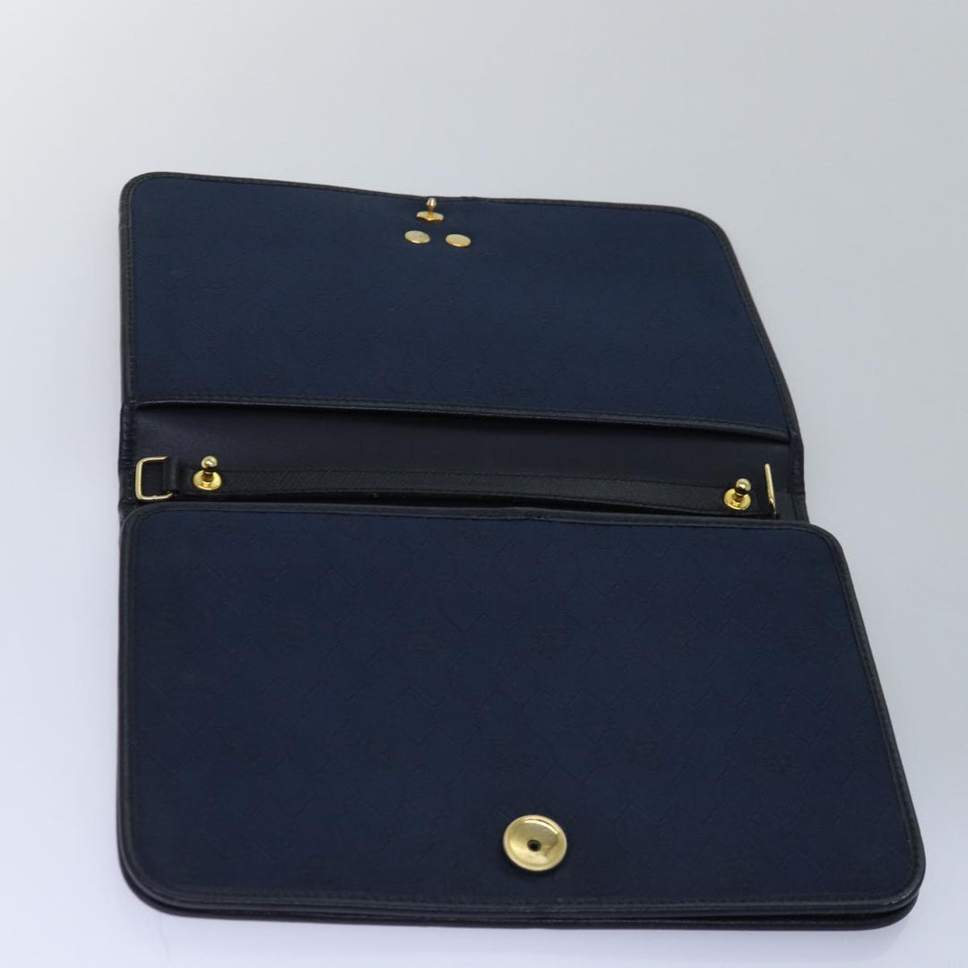 CHRISTIAN Top quality Dior Honeycomb Canvas Shoulder Bag Black Auth bs15005