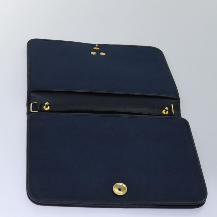 CHRISTIAN Top quality Dior Honeycomb Canvas Shoulder Bag Black Auth bs15005