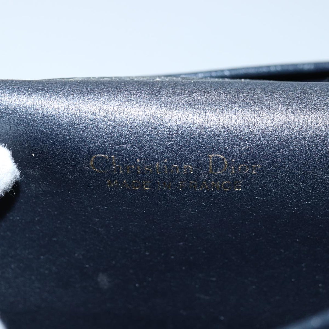 CHRISTIAN Top quality Dior Honeycomb Canvas Shoulder Bag Black Auth bs15005