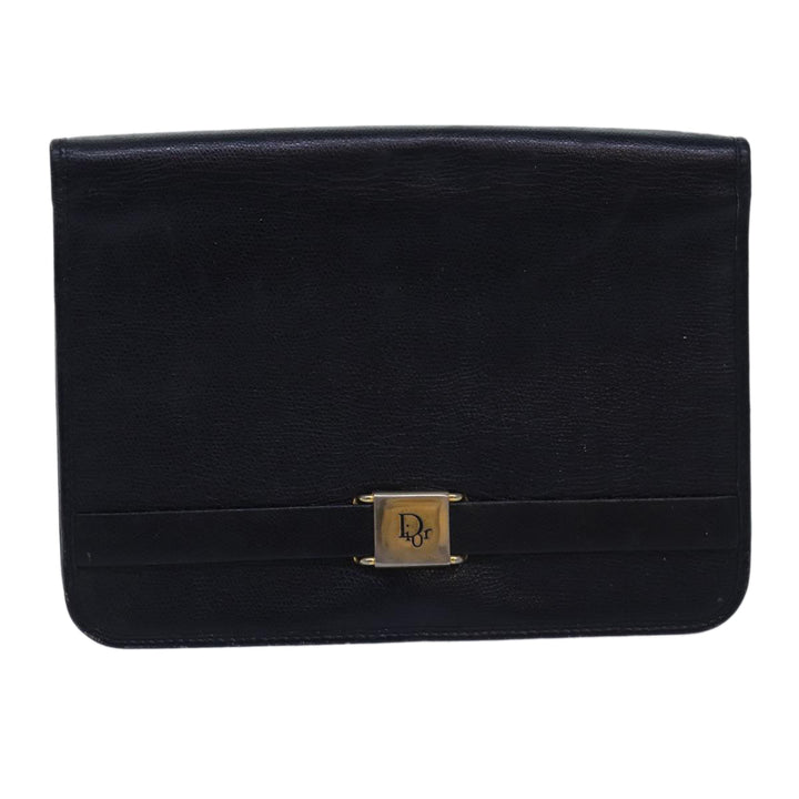 CHRISTIAN Top quality Dior Honeycomb Canvas Shoulder Bag Black Auth bs15005