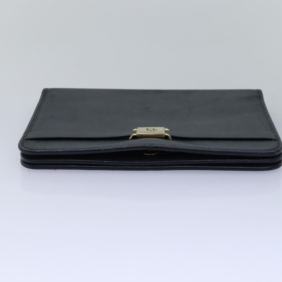 CHRISTIAN Top quality Dior Honeycomb Canvas Shoulder Bag Black Auth bs15005