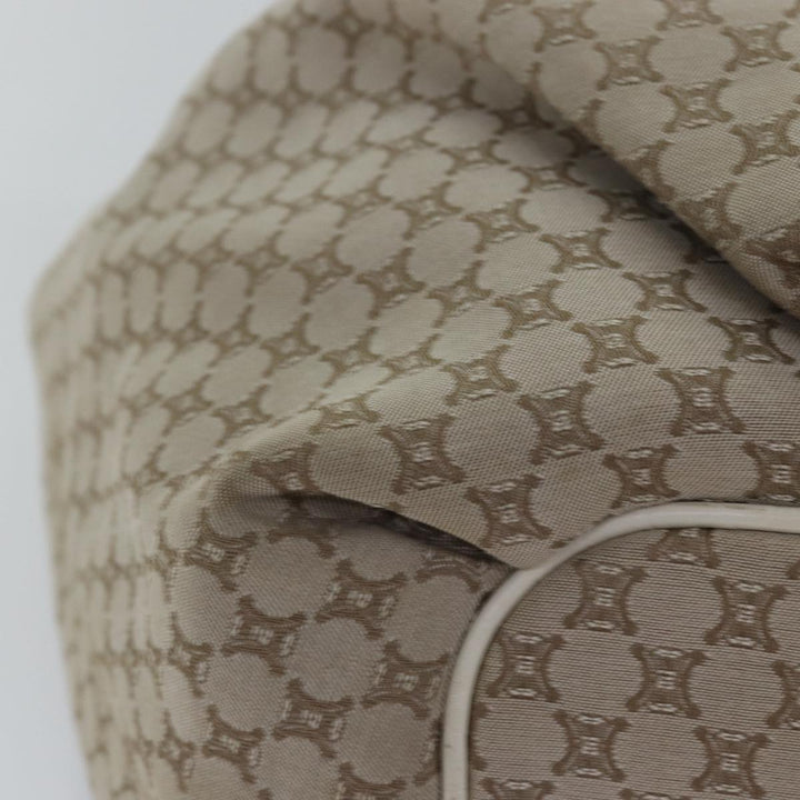 Celine Macadam Canvas Shoulder Bag Beige Auth bs15019