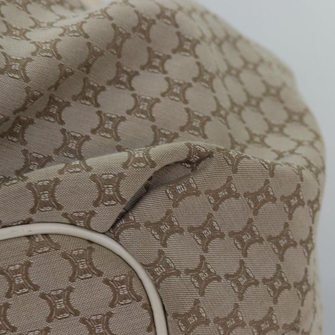 Celine Macadam Canvas Shoulder Bag Beige Auth bs15019