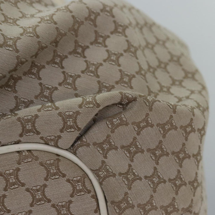 Celine Macadam Canvas Shoulder Bag Beige Auth bs15019