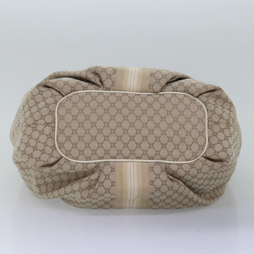 Celine Macadam Canvas Shoulder Bag Beige Auth bs15019