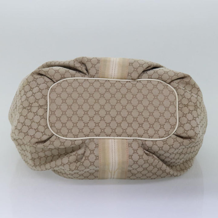 Celine Macadam Canvas Shoulder Bag Beige Auth bs15019