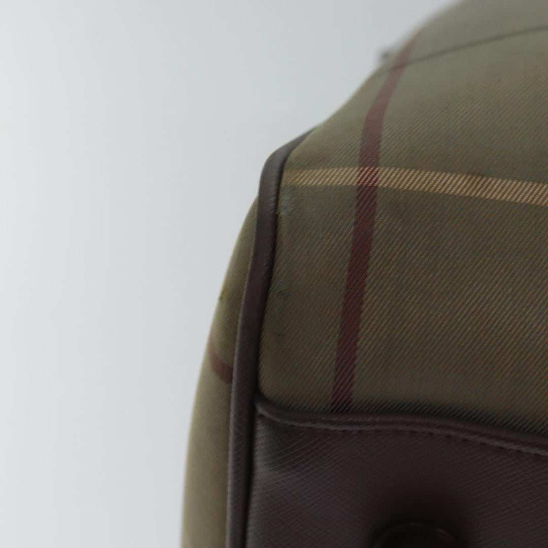 BurberrySs Nova Check Boston Bag Canvas Beige Auth bs15037