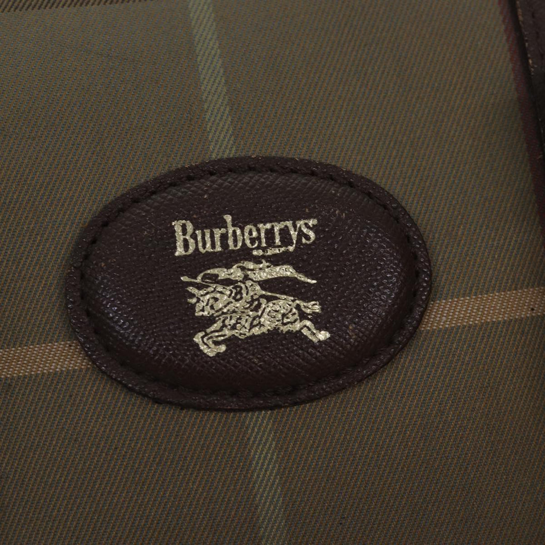BurberrySs Nova Check Boston Bag Canvas Beige Auth bs15037