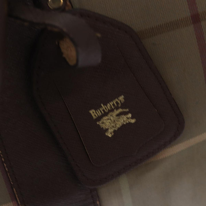 BurberrySs Nova Check Boston Bag Canvas Beige Auth bs15037