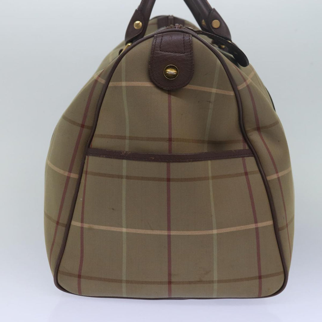 BurberrySs Nova Check Boston Bag Canvas Beige Auth bs15037