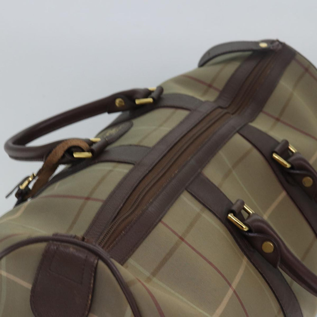 BurberrySs Nova Check Boston Bag Canvas Beige Auth bs15037