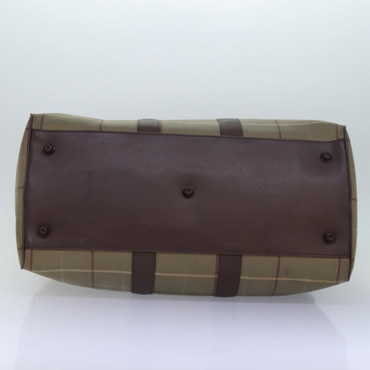 BurberrySs Nova Check Boston Bag Canvas Beige Auth bs15037
