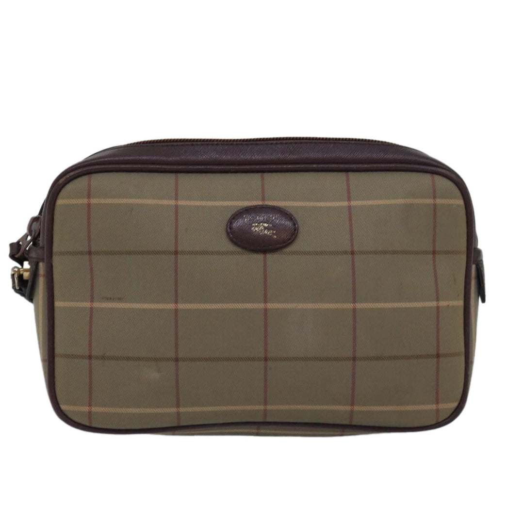 BurberrySs Nova Check Clutch Bag Canvas Beige Auth bs15066