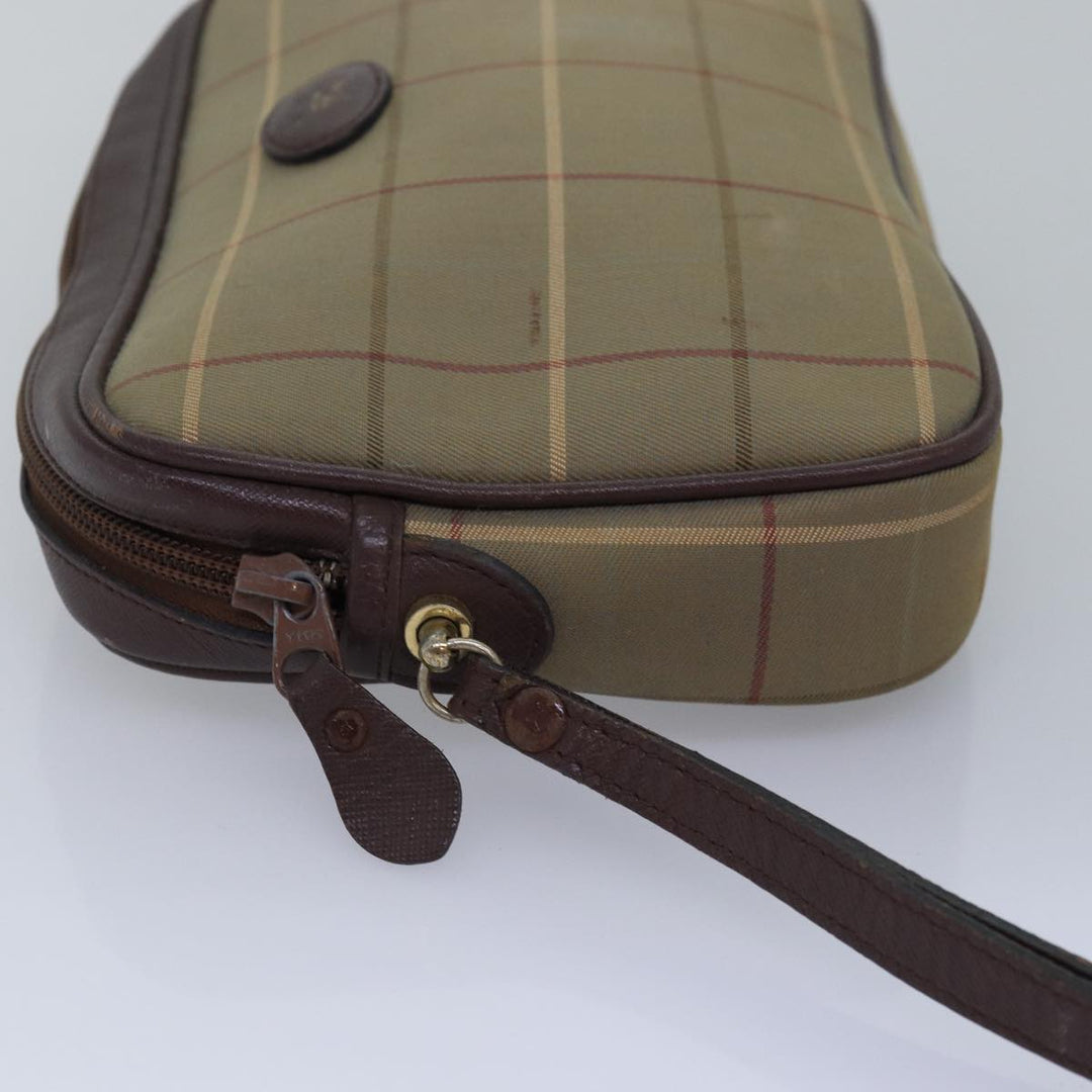 BurberrySs Nova Check Clutch Bag Canvas Beige Auth bs15066