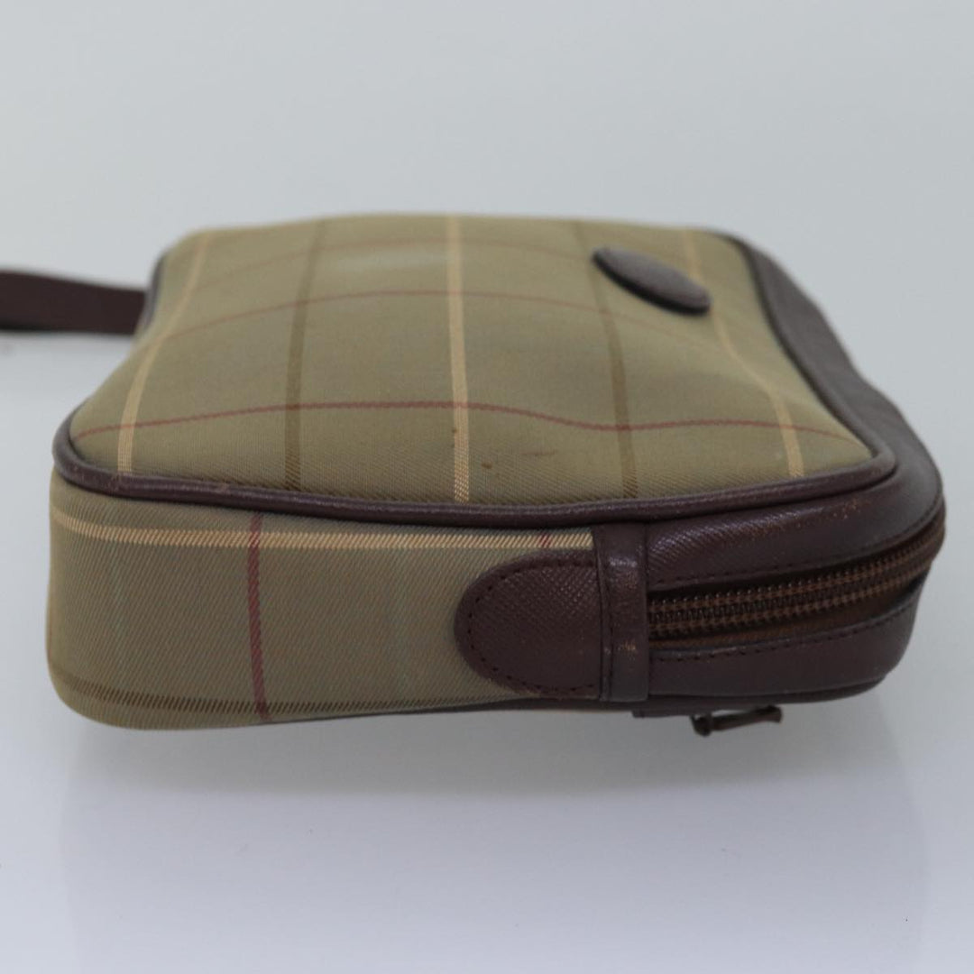 BurberrySs Nova Check Clutch Bag Canvas Beige Auth bs15066