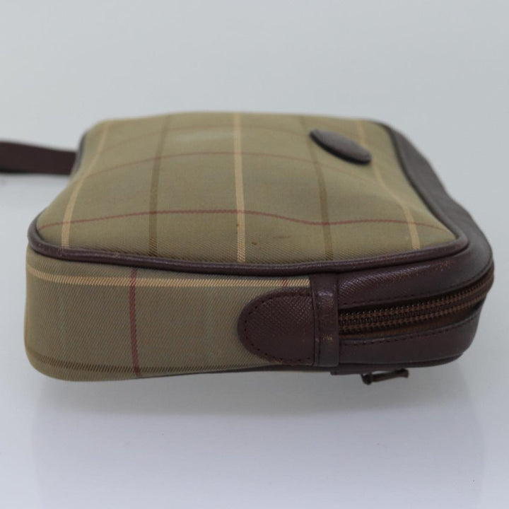 BurberrySs Nova Check Clutch Bag Canvas Beige Auth bs15066