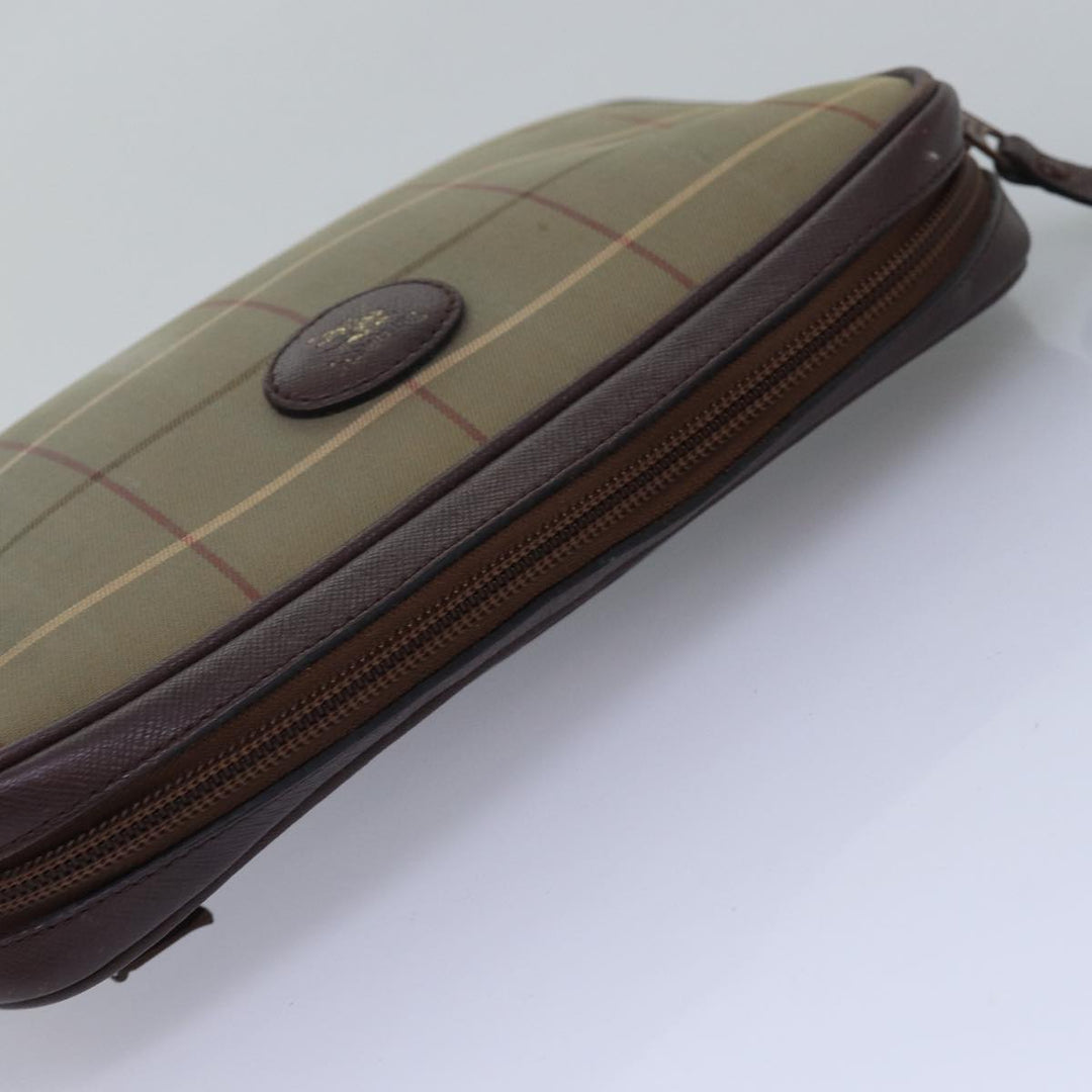 BurberrySs Nova Check Clutch Bag Canvas Beige Auth bs15066