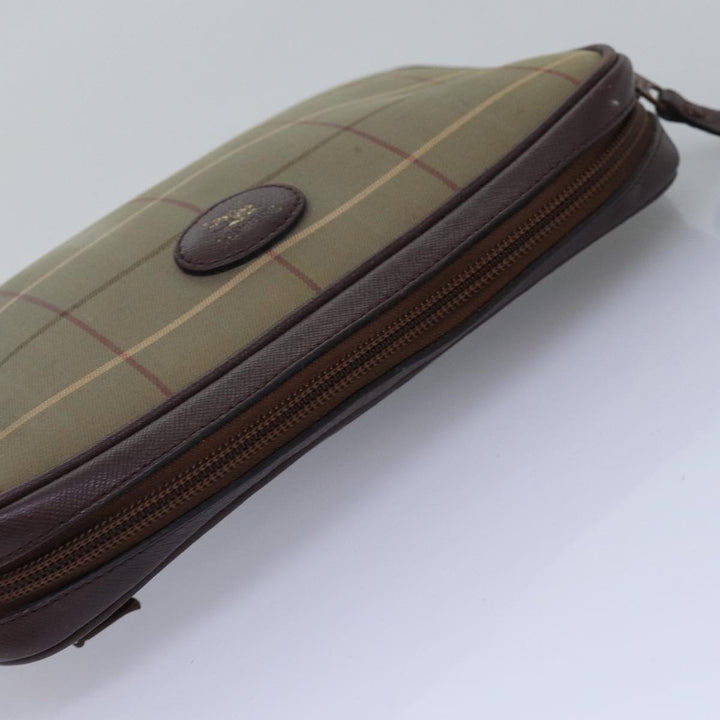 BurberrySs Nova Check Clutch Bag Canvas Beige Auth bs15066